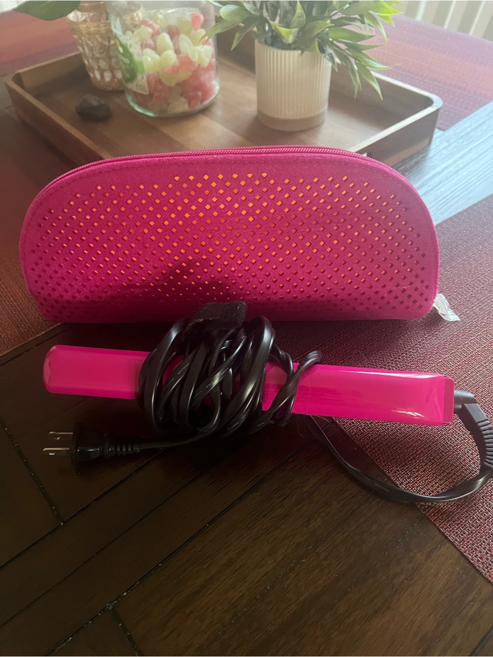 Ulta Beauty Hot Pink Hair Straightener with Matching Pink Case